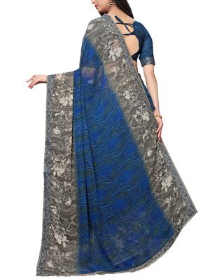 printed cotton silk saree with blouse - 15817081 - Standard Image - 2