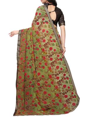 printed cotton silk saree with blouse - 15817086 - Standard Image - 2
