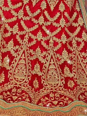 Zari embroidered a-line lehenga - 15817128 - Standard Image - 2