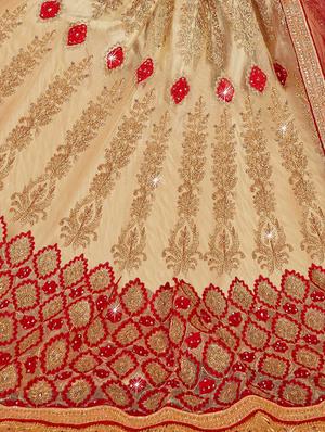 zari embroidered flared lehenga - 15817129 - Standard Image - 2