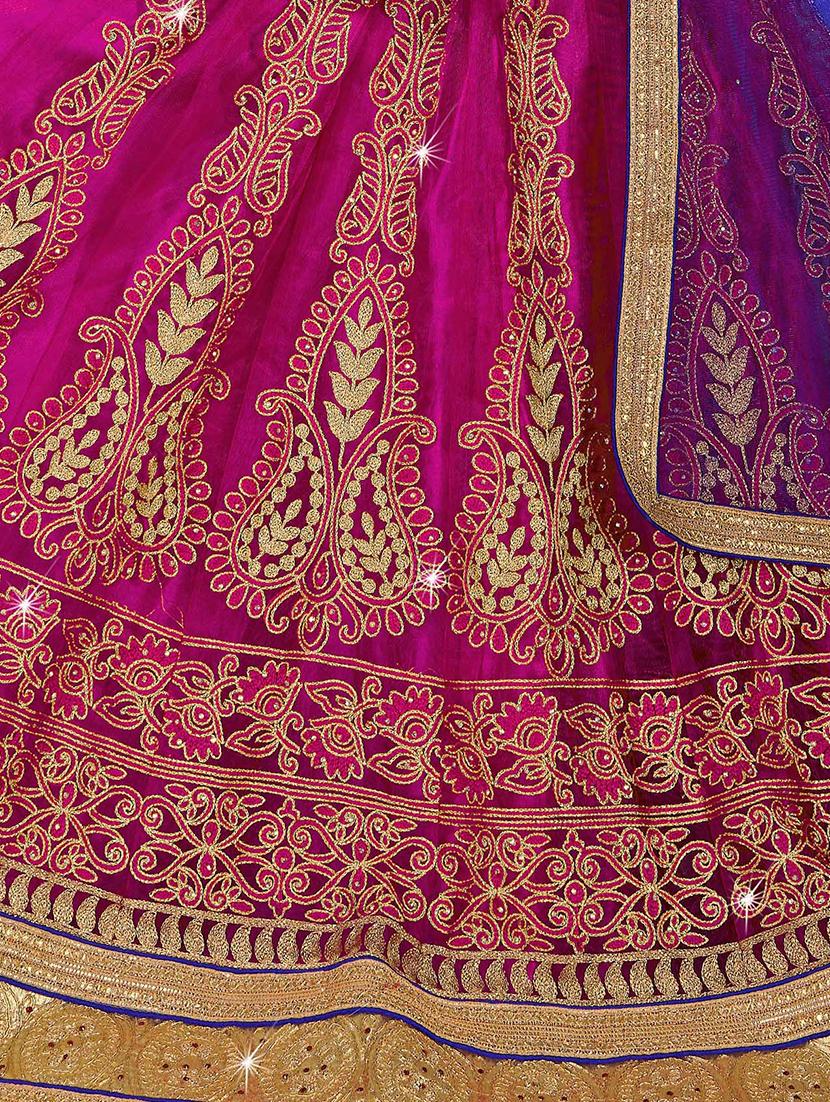 zari embroidered flared lehenga - 15817130 - Zoom Image - 2