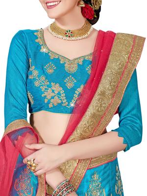 Zari embroidered flared lehenga - 15817131 - Standard Image - 2