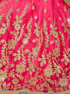zari embroidered flared lehenga - 15817132 - Standard Image - 2