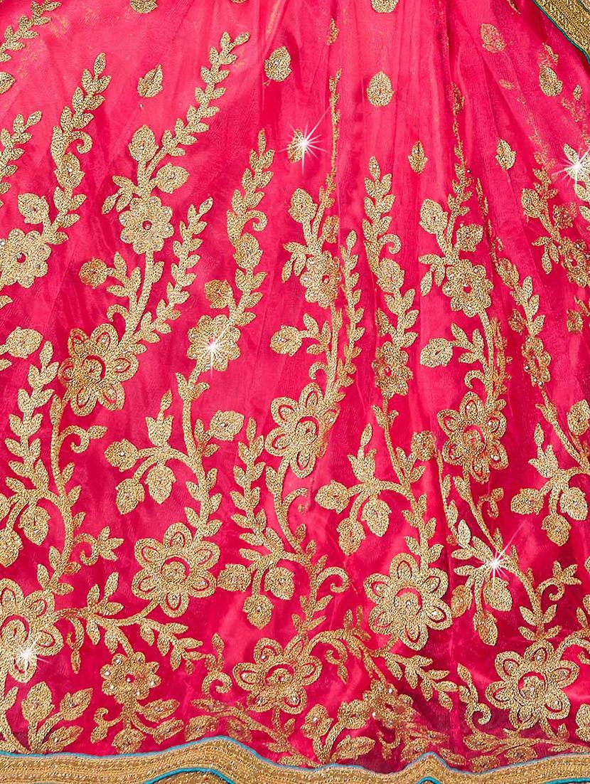 zari embroidered flared lehenga - 15817132 - Zoom Image - 2