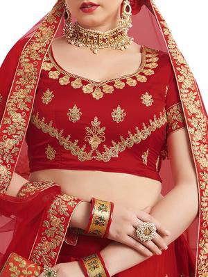 zari embroidered flared lehenga - 15817147 - Standard Image - 2
