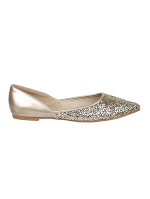 gold slip on ballerinas - 15817165 - Standard Image - 2