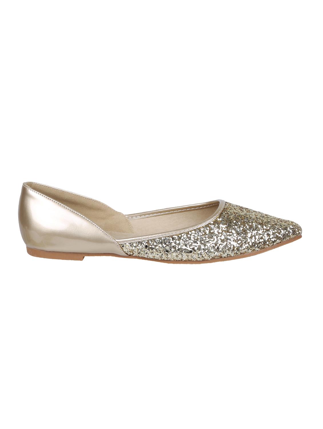 gold slip on ballerinas - 15817165 - Zoom Image - 2