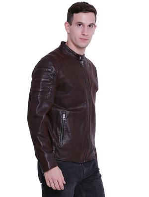 brown leather biker jacket - 15817458 - Standard Image - 2