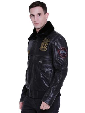 blue leather biker jacket - 15817466 - Standard Image - 2