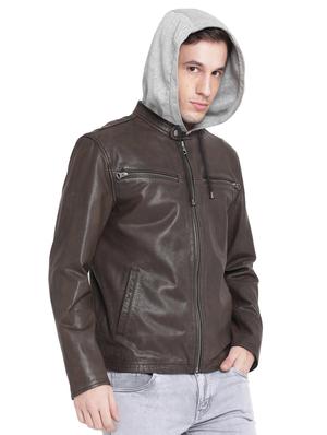 brown leather biker jacket - 15817488 - Standard Image - 2