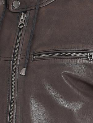 brown leather biker jacket - 15817488 - Standard Image - 5