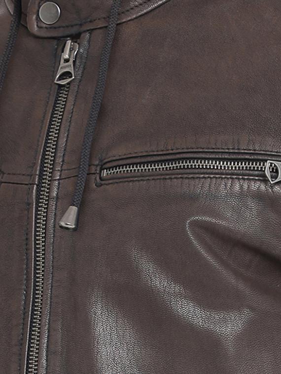 brown leather biker jacket - 15817488 - Zoom Image - 5