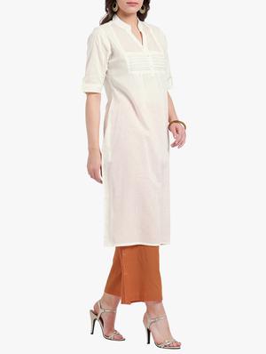 pin-tuck kurta with palazzo set - 15817509 - Standard Image - 2