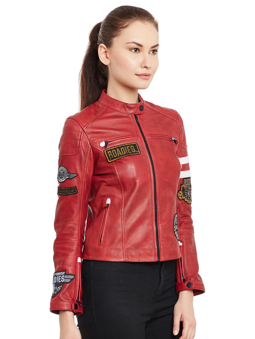 Graphic patch detail biker jacket - 15817655 - Zoom Image - 2