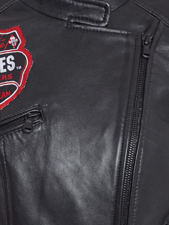graphic patch quilted sleeved biker jacket - 15817658 - Zoom Image - 5