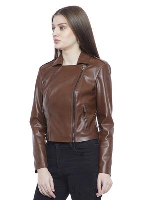 Shirt collar faux leather jacket - 15817661 - Standard Image - 2
