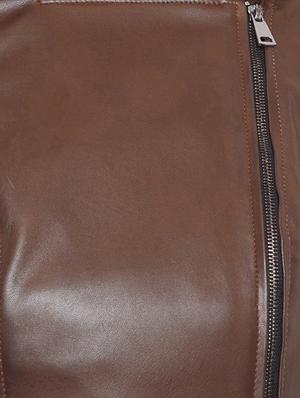 Shirt collar faux leather jacket - 15817661 - Standard Image - 5