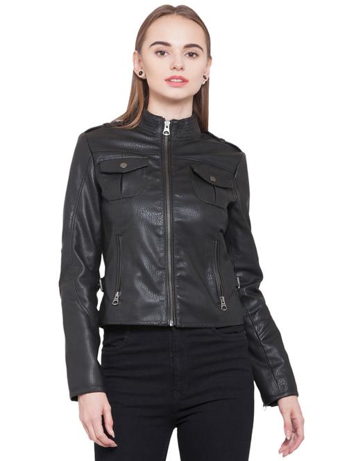 patch pocket detail biker jacket - 15817679 - Standard Image - 1