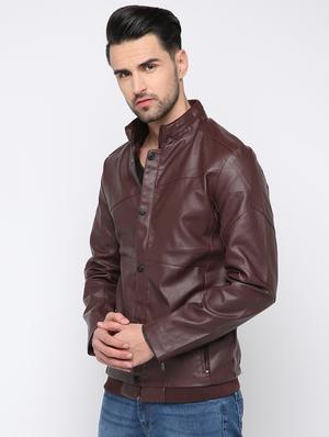 red leatherette biker jacket - 15817827 - Standard Image - 2