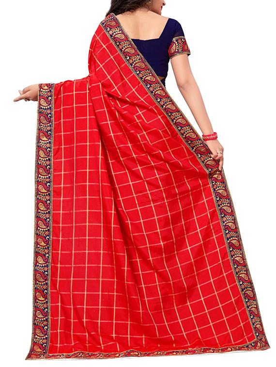 paisley embroidered half & half saree with blouse - 15819208 - Zoom Image - 2