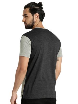 grey color block t-shirt - 15819297 - Standard Image - 2