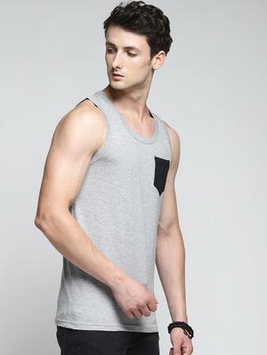 grey solid pocket t-shirt - 15819303 - Standard Image - 2