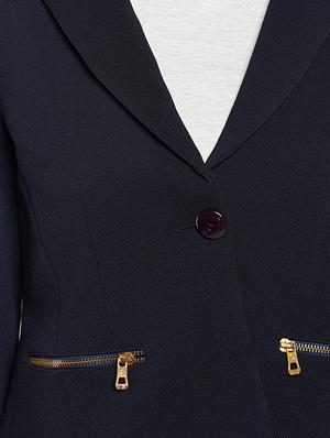 back slit zipper detail casual blazer - 15821483 - Standard Image - 5