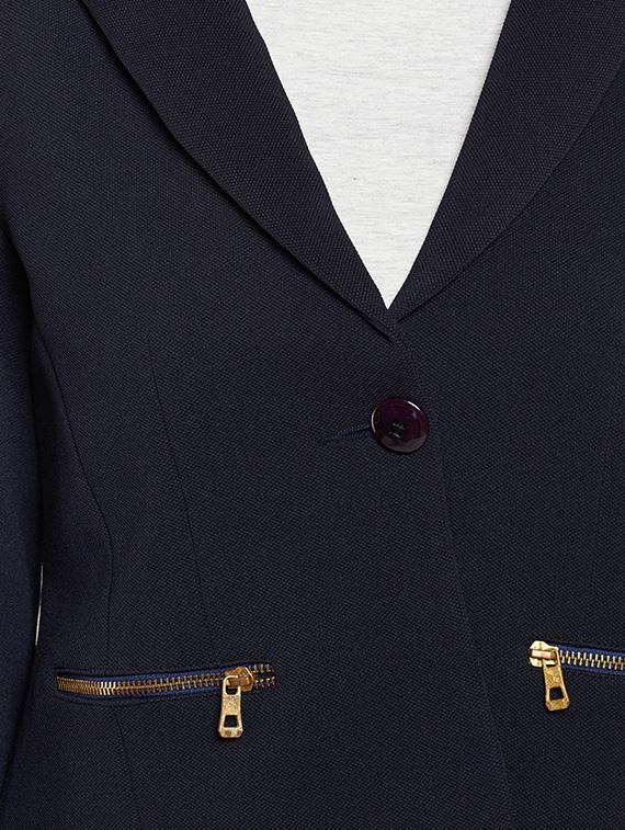 back slit zipper detail casual blazer - 15821483 - Zoom Image - 5