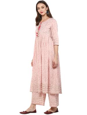 gota patti pom pom detail kurta palazzo set - 15821994 - Standard Image - 2