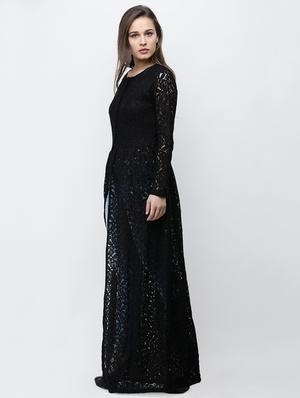 front slit button detail laced tunic - 15822107 - Standard Image - 2