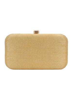 gold cotton polyester blend minaudiere clutch - 15822447 - Standard Image - 2