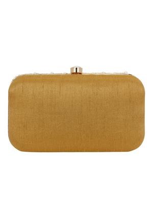 white cotton polyester blend minaudiere clutch - 15822449 - Standard Image - 2
