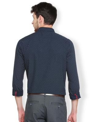 navy blue printed casual shirt - 15823040 - Standard Image - 2