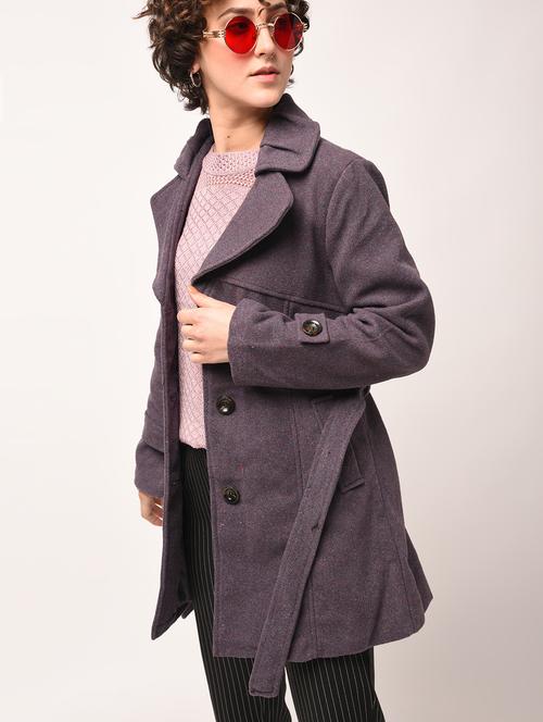 tie up waist button detail overcoat - 15823656 - Very Small Image - 1