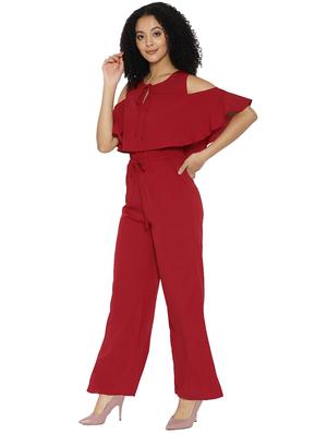 keyhole neck cold shoulder jumpsuit - 15825151 - Standard Image - 2