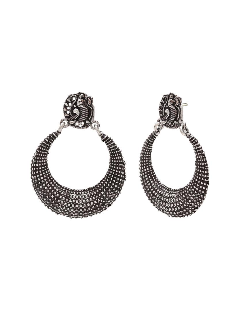 silver metal chandballi earring - 15826437 - Zoom Image - 2
