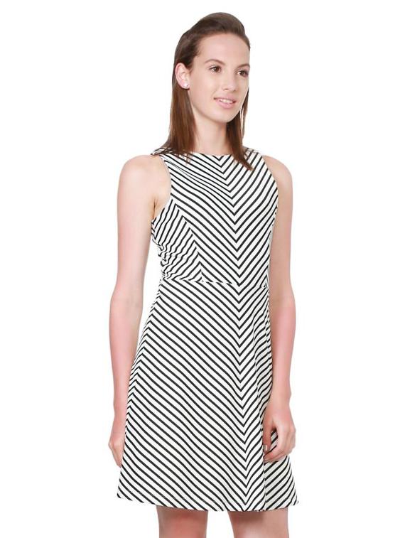 striped sleeveless a-line dress - 15826702 - Zoom Image - 2