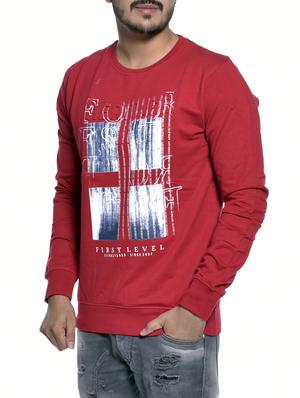 red viscose chest print sweatshirt - 15826921 - Standard Image - 2