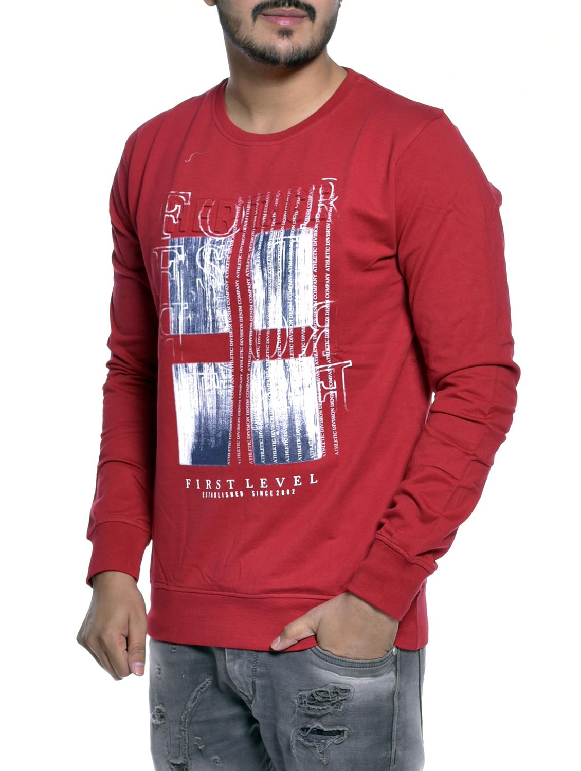 red viscose chest print sweatshirt - 15826921 - Zoom Image - 2