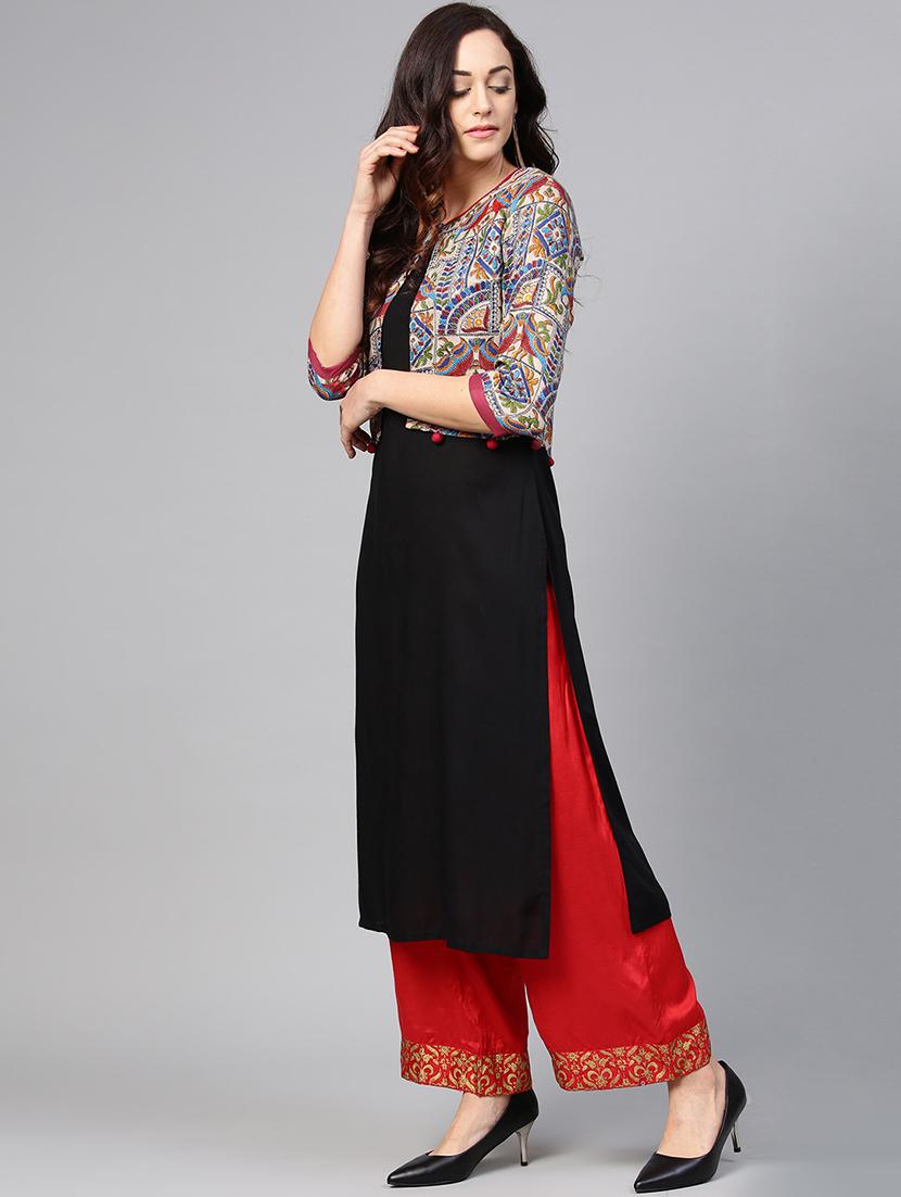 solid straight kurta - 15827708 - Zoom Image - 2