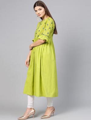 Embroidered a-line kurta - 15827713 - Standard Image - 2