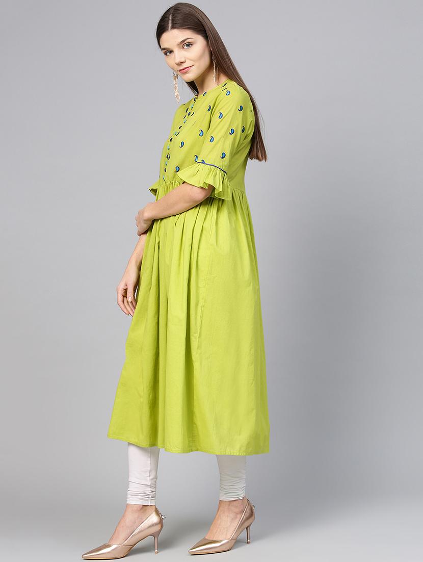 Embroidered a-line kurta - 15827713 - Zoom Image - 2