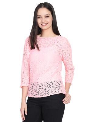 laced boat neck top - 15827770 - Standard Image - 2