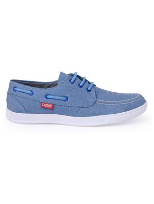 blue canvas lace up boat shoes - 15828465 - Standard Image - 2