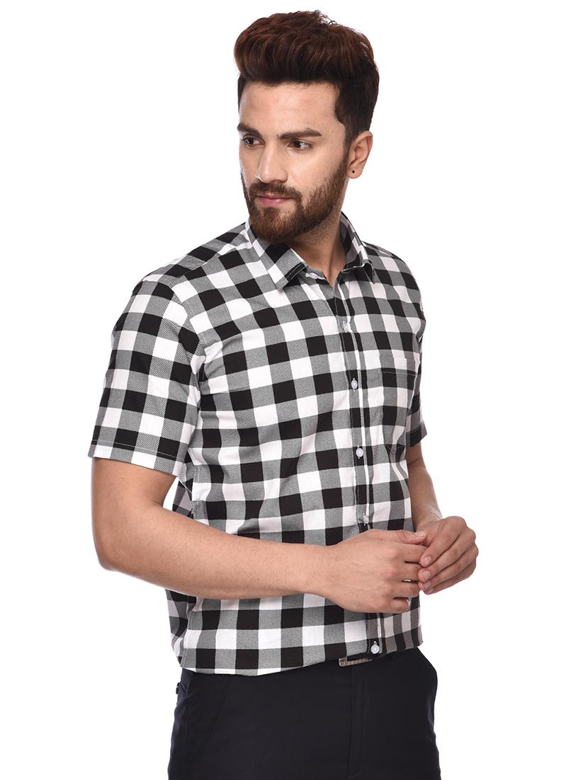 black checkered casual shirt - 15829391 - Zoom Image - 2