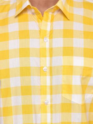 yellow checkered casual shirt - 15829394 - Standard Image - 5