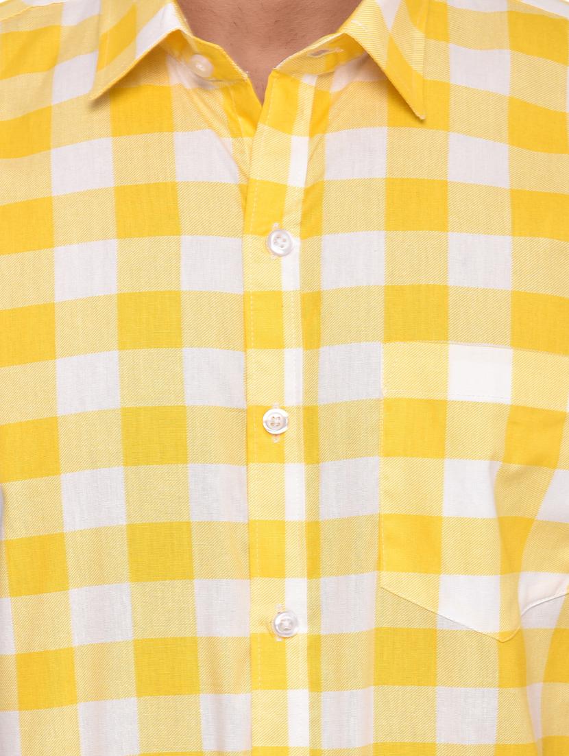 yellow checkered casual shirt - 15829394 - Zoom Image - 5