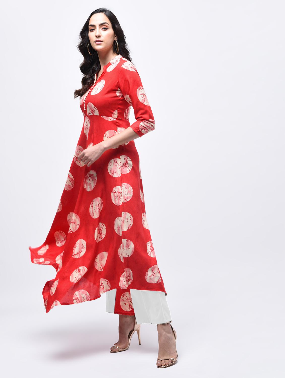 A-line polka dot kurta - 15829475 - Zoom Image - 2