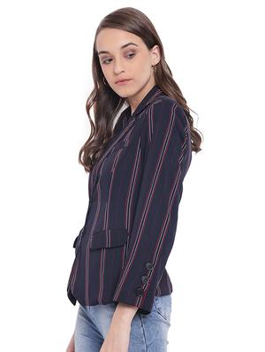 back slit striped casual blazer - 15831821 - Standard Image - 2