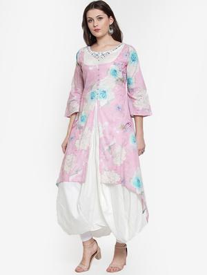 high low printed kurta - 15832343 - Standard Image - 2